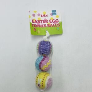 Bark Box XS-S Easter Egg 3 Tennis Balls Squeaky New